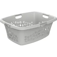 Rotho B-PO 125KA-FS Wasmand „Flowers” 50 L grijs 65,1 x 48,6 x 26,2 cm.