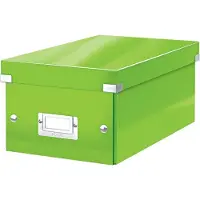 Leitz WOW Click & Store Kartonnen Opbergdoos - 84% Gerecycled Karton - 21 x 15 x 35.2 cm (BxHXD) - Ideaal voor Thuiswerkplek - Groen