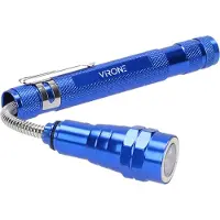 Virone Taschenlampe Teleskop-Taschenlampe 17–57 cm, 3 LED, 4 x LR44, biegbarer Sternkopf, Magnet, WL-9