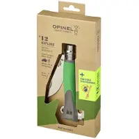 Opinel No. 12 Explore 002489 Green, bushcraft zakmes met tekentang