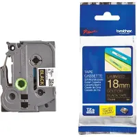 Brother TZe-344 Tape Goud op zwart (18 mm)