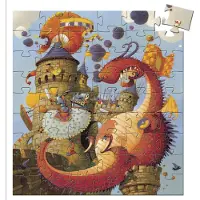 Djeco silhouetpuzzels Vaillant and the dragon - 54pds