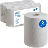 Kimberly-clark Slimroll papierrollen Essential 6695, 1-laags, 6 rollen á 190 m, wit