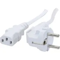 Exertis Connect Netaansluitkabel, IEC C13 , wit , 1,8 m (1.80 m), Stroomkabel