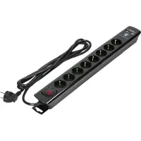 Enzo Overspanningbeveiliger | 8-voudig | 3m | 2x USB zwart - 3873780