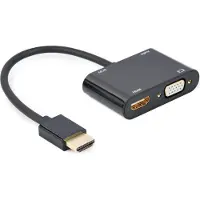 Gembird HDMI male naar HDMI female + VGA female + audio adapterkabel, zwart
