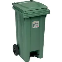 Stefanplast Afvalcontainer - 120 liter - Kliko - Rolcontainer - Met pedaal - Met afvalzakhouder - Groen