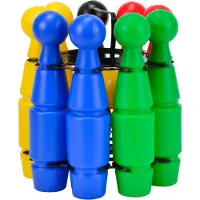 Androni Kegelspel Kunststof 7226-0000 - 9 delig - Opberg rek - Hoogte pionnen ca 25cm
