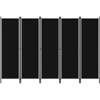 vidaXL Kamerscherm met 5 panelen 250x180 cm zwart