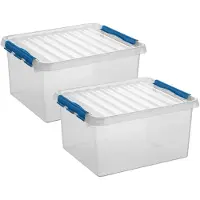 Sunware 2x stuks opberg box/opbergdoos 36 liter 50 x 40 x 26 cm kunststof - Opbergbox