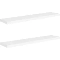 vidaXL Wandschappen zwevend 2 st 120x23,5x3,8 cm MDF wit