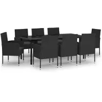 vidaXL 9-delige tuinset, zwart