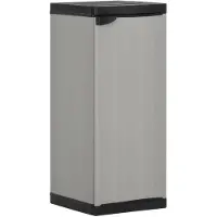 vidaXL Tuinkast met 1 schap 35x40x85 cm grijs en zwart