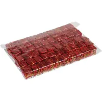 Othmar decorations Prikkers 60x - mini cadeautjes - rood - 2,5 cm - Kerststukjes