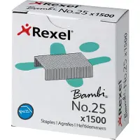 Rexel Bambi No.25 Nietjes 6/4 ACCO5020 Gegalvaniseerd staal Zilver 1500 Nietjes