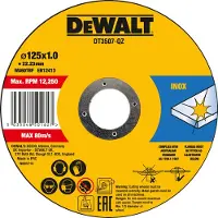 DeWalt Doorslijpschijf INOX 125x1x22,2mm 10st in blik - DT3507-QZ