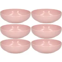 Forte Plastics Set van 6x kommetjes/schaaltjes - Dessert/ontbijt - Kunststof - D20 cm - Oudroze - Kommetjes