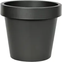 Mega Collections Plantenpot/bloempot - kunststof - zwart - buiten - D50 x H44 cm - Plantenpotten