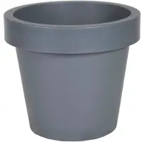 Mega Collections Plantenpot/bloempot - kunststof - grijs - buiten - D35 x H31 cm - Plantenpotten