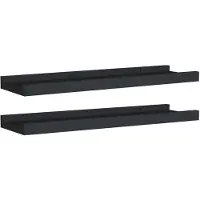 vidaXL Fotoplanken 2 st 40x9x3 cm MDF zwart