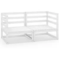vidaXL Tuinbank 2-zits massief grenenhout wit