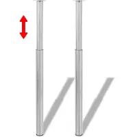 vidaXL Tafelpoten telescopisch roestvrij staal 710 mm - 1100 mm 2 st