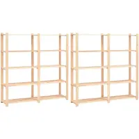 vidaXL Opbergrekken 5-laags 2 st 170x38x170 cm grenenhout 500 kg