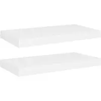vidaXL Wandschappen zwevend 2 st 50x23,5x3,8 cm MDF wit