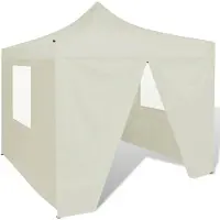 vidaXL Partytent met 4 wanden, 3 x 3 meter, crèmekleurig