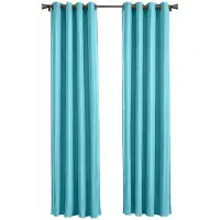 Larson - Luxe effen blackout gordijn - met ringen - 3m x 2.5m - Turquoise