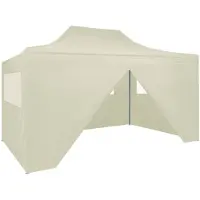 vidaXL Professionele partytent, inklapbaar, met 4 zijwanden, 3x4 meter, staal, crème