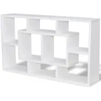 vidaXL Wandschap zwevend 8 vakken wit
