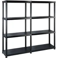 vidaXL Opbergrek 4-laags 122x30,5x130 cm kunststof zwart