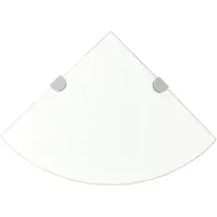 vidaXL Hoekschappen 2 st met chromen dragers 25x25 cm glas transparant