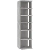 vidaXL Schoenenkast 27,5x27x102 cm bewerkt hout betongrijs