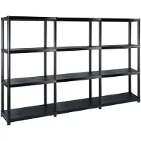 vidaXL Opbergrek 4-laags 183x30,5x130 cm kunststof zwart