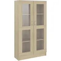 vidaXL Vitrinekast 82,5x30,5x150 cm bewerkt hout sonoma eikenkleurig