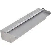 vidaXL Zwembadwaterfall met LED-verlichting, rechthoekig, roestvrij staal, 45 cm