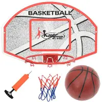 vidaXL 5-delige basketbalset wandmontage 66x44,5 cm