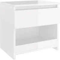 vidaXL Nachtkastje 40x30x39 cm bewerkt hout hoogglans wit