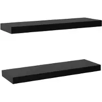vidaXL Wandschappen zwevend 2 st 60x20x3,8 cm zwart