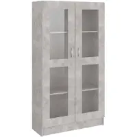 vidaXL Vitrinekast 82,5x30,5x150 cm bewerkt hout betongrijs