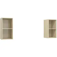 vidaXL Tv-wandmeubelen 2 st bewerkt hout sonoma eikenkleurig