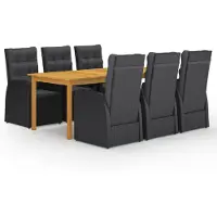 vidaXL 7-delige tuinset, zwart