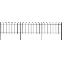 vidaXL Tuinhek met ringtop staal 504x100 cm zwart