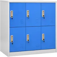 vidaXL Lockerkasten 5 st 90x45x92,5 cm staal lichtgrijs en blauw
