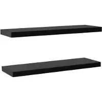 vidaXL Wandschappen zwevend 2 st 120x20x3,8 cm zwart