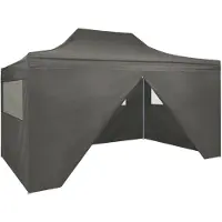 Shumee vidaXL Professionele partytent, inklapbaar, met 4 zijwanden, 3x4 meter, staal, antraciet