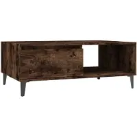 vidaXL Salontafel 90x60x35 cm bewerkt hout gerookt eikenkleurig