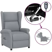 vidaXL Fauteuil elektrisch verstelbaar stof lichtgrijs